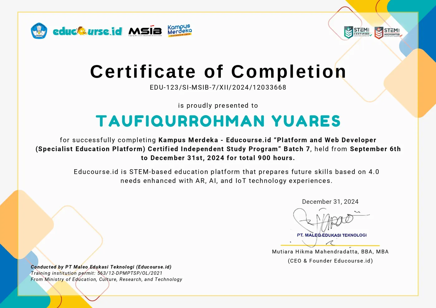 Platform and Web Developer Certified Independent Study